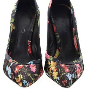 Aldo Black Floral Heels